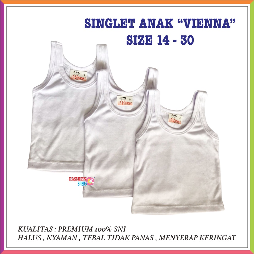 VIENNA SINGLET ANAK PUTIH / KAOS DALAM ANAK PREMIUM SNI