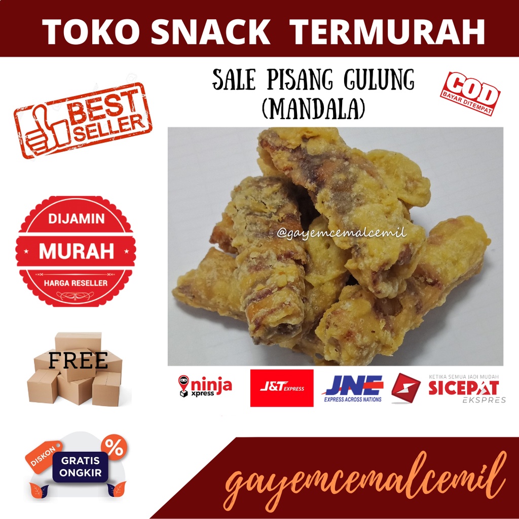 

snack kiloan/sale/pisamh/sale pisang gulung/mandala/olahan pisang/250gr/500gr/makanan murah/jajanan murah/cemilan murah/khas bandung