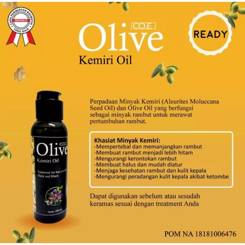 OLIVE KEMIRI OIL 100ML - SYB KEMIRI OIL - MINYAK KEMIRI OLIVE-100ml