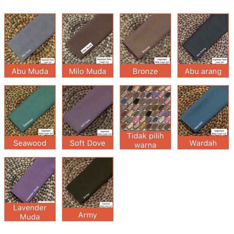 Hijab Bella Square Laser cut / Segiempat Bella-4