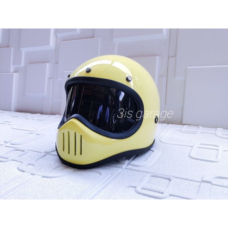 HELM CAKIL WARNA HITAM RETRO KLASIK