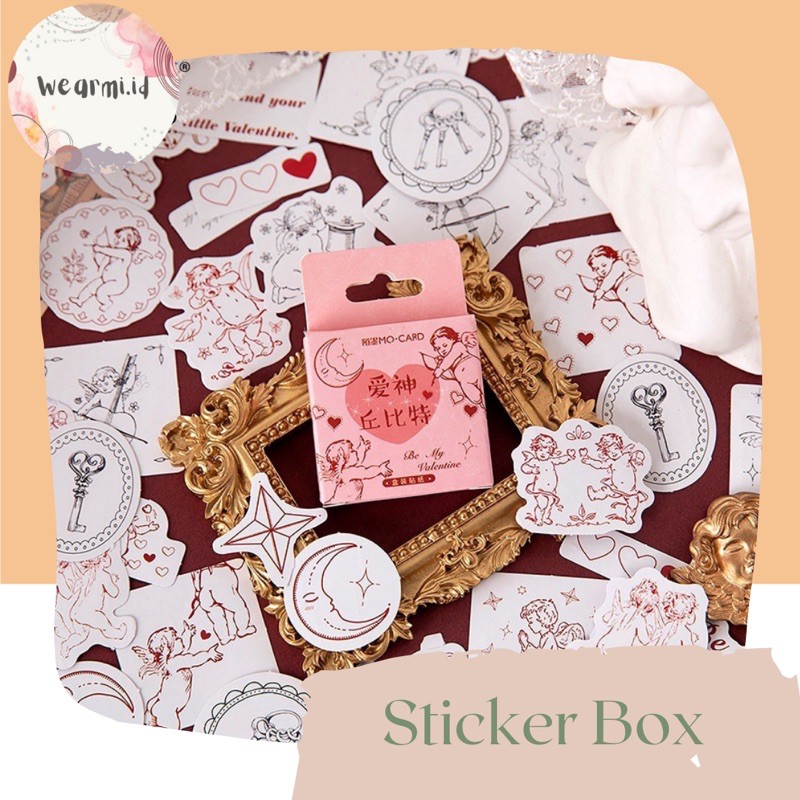 

46pcs Sticker Box Deco Valentine Pink Scrapbook Jurnal bujo diy stiker