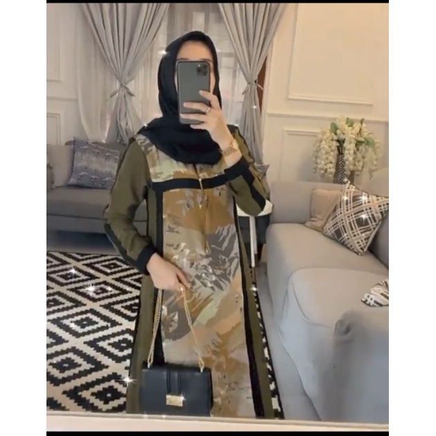 4season hijab Dania Dress army