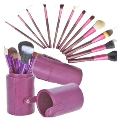 Casandra Pink Brush Tube Case | Paket Kuas Wajah Tabung