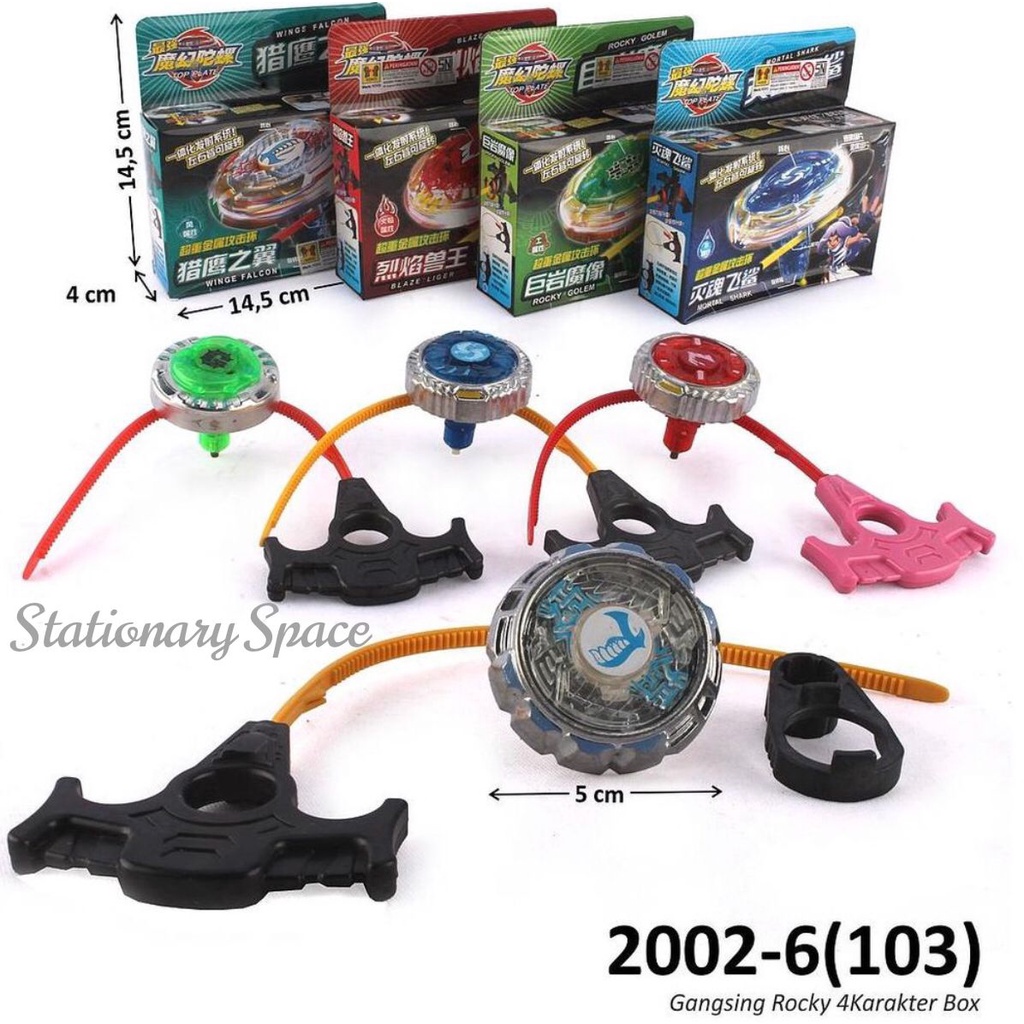 Mainan Anak Gasing Mortal Shark / Rocky Golem / Blaze Liger Trendy Top