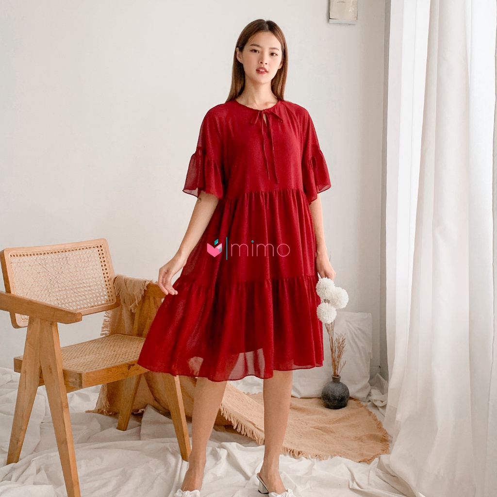 Meiling Maroon Dress (Christmast Collection )