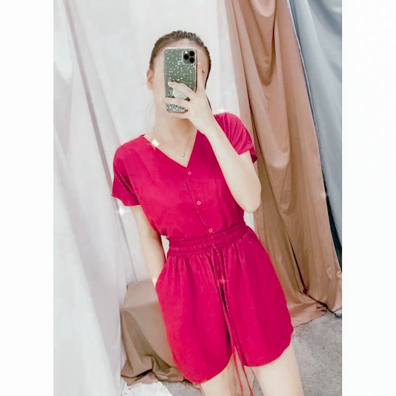 PIYAMA | SETELAN WANITA  | BABYDOLL | BAJU TIDUR WANITA | PIYAMA WANITA | PIYAMA PENDEK-Fuchsia
