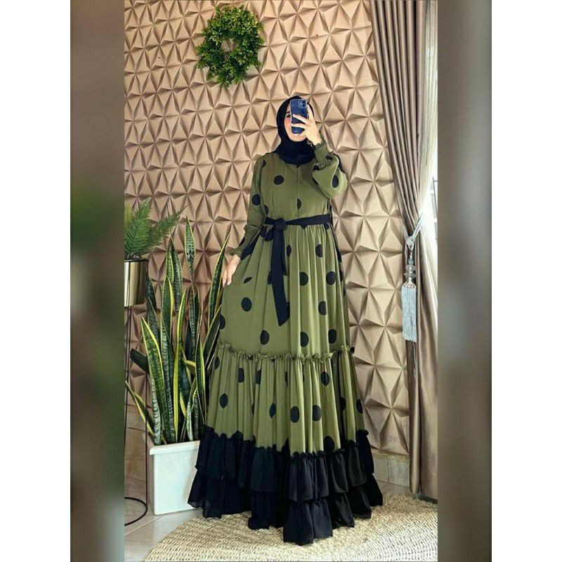 GAMIS POLKA UMPAK BESAR TERBARU~ GAMIS KEKINIAN GAMIS TERBARU