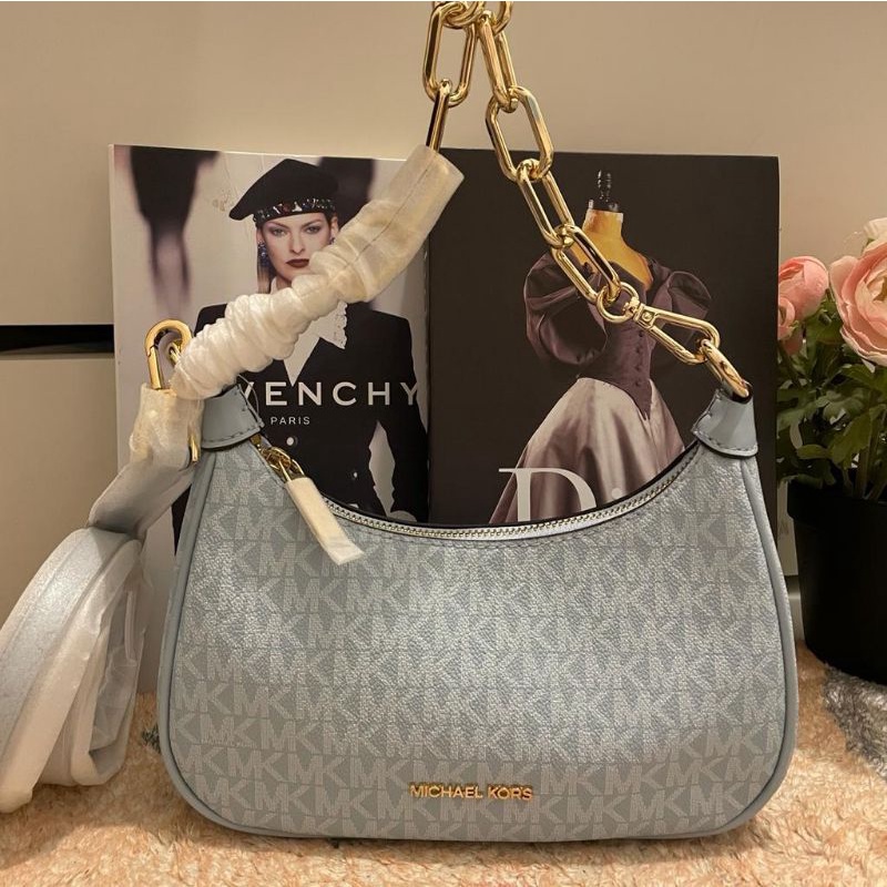Michael kors MK Cora pale ocean medium zip pouchette *
