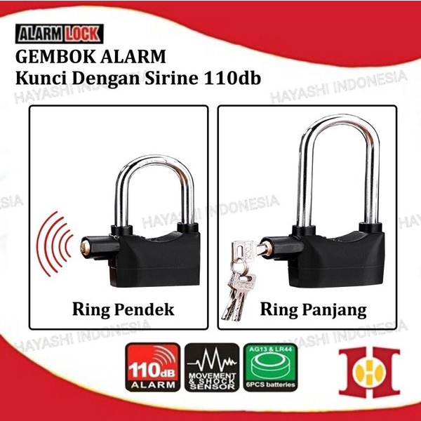 Gembok Alarm Anti Maling Alarm lock Kunci Gembok Alarmmm