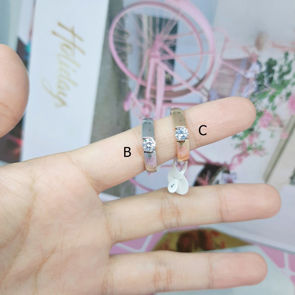 Cincin Silver Free Size Lapis Emas Putih Pria Kawin Tunangan - BR174