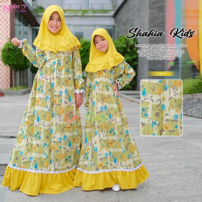 SHAHIA SYARI KIDS SET ( Gamis + Jilbab ) ORI NALA