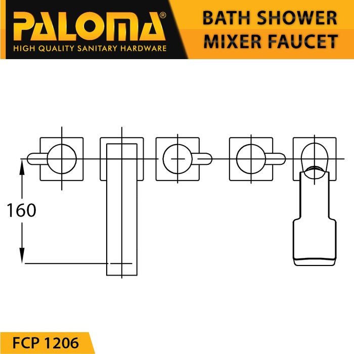 PALOMA FCP 1206 Keran Mixer Bathtub Shower Mandi Panas Dingin Kran Air