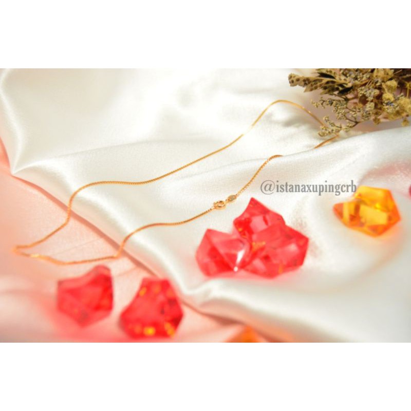 XUPING KALUNG POLOS ITALY KACA KOTAK 1,2MM 50CM/055B Gold 8