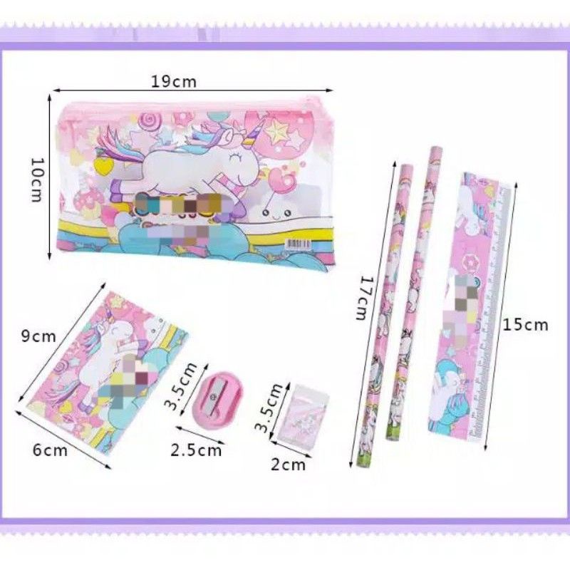 

Tempat pensil uni set 8in1 / Alat Tulis Sekolah Unicorn