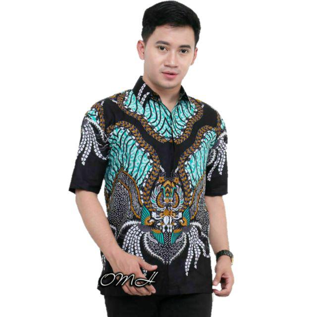 BSWART Batik HRB026 Kenongo Hem Pendek Padi Pekalongan M L XL XXL Batik Pria MURAH Modern Grosir-NO:3