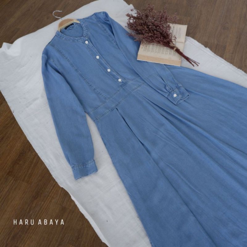 Haru Abaya Jeans by Bellaluna.id