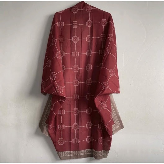 OUTER SCARF CARDIGAN MOTIF TERBARU LUNA MAROON