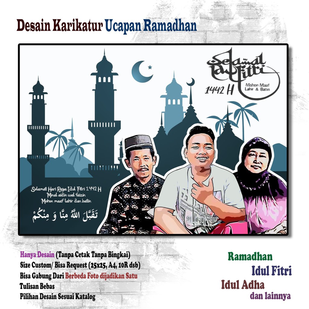 

Ucapan Idul Fitri , Idul Adha, KARIKATUR (Softfile), Hadiah Ramadhan - Saffana Desain