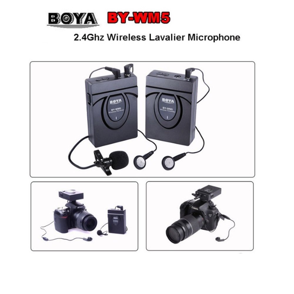 Microphone boya BY WM5 wireless clip on kamera dslr