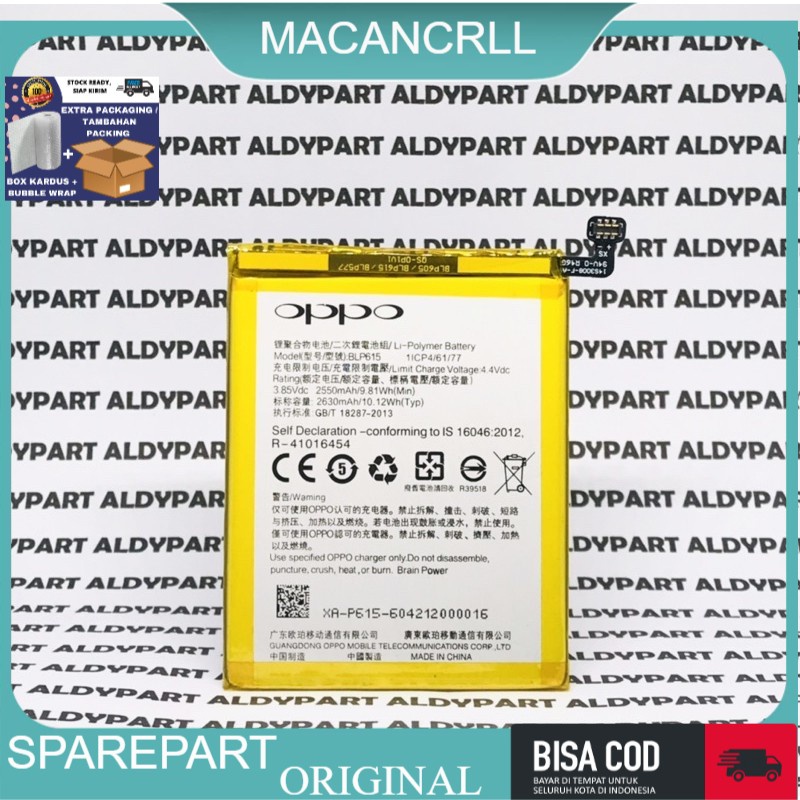 BATRE BATERAI BLP615 OPPO NEO 9 A37 A37f ORI COPOTAN