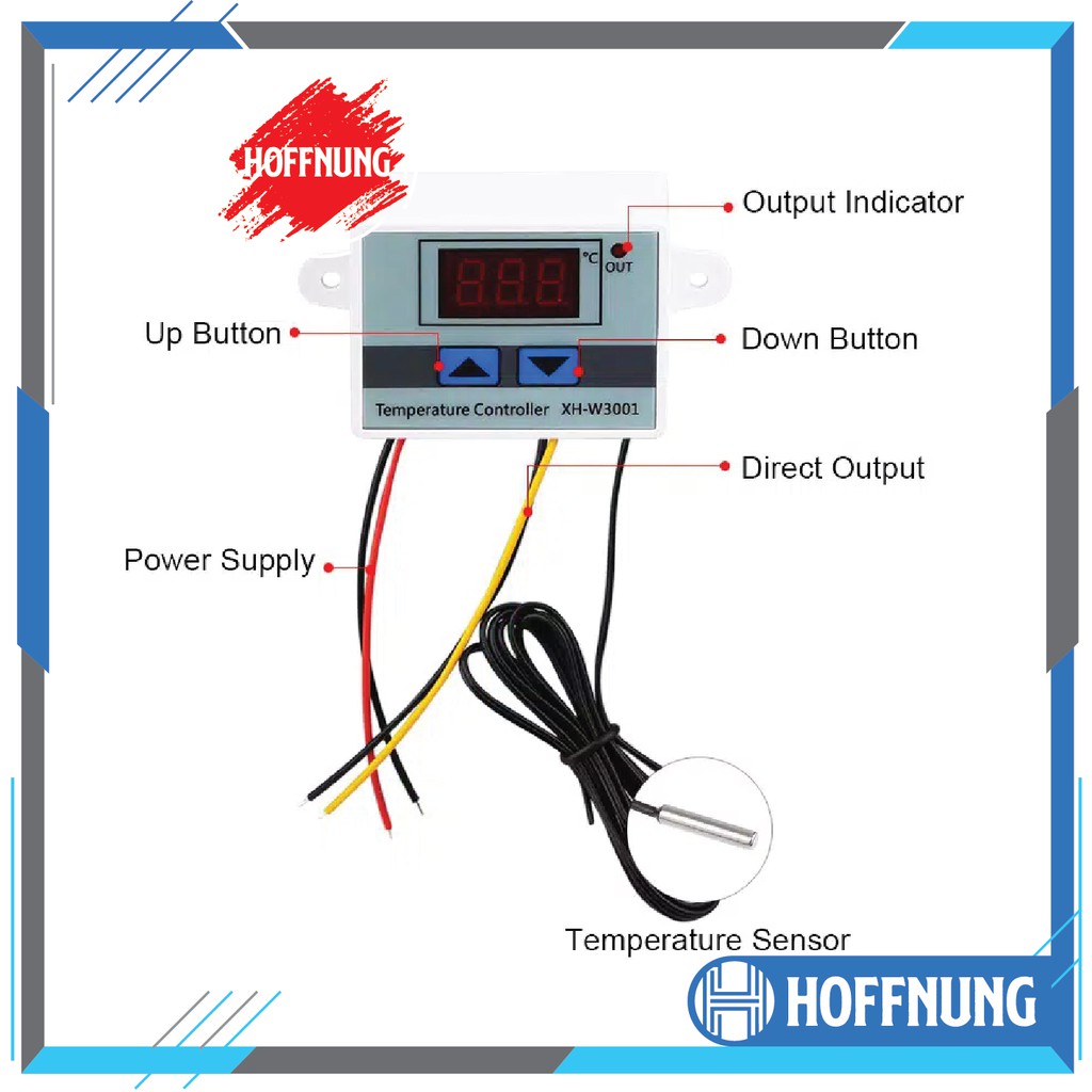 Termostat XH W3001 AC 220V Digital Thermostat Penetas Telur Mesin Tetas Alat Pengatur Suhu