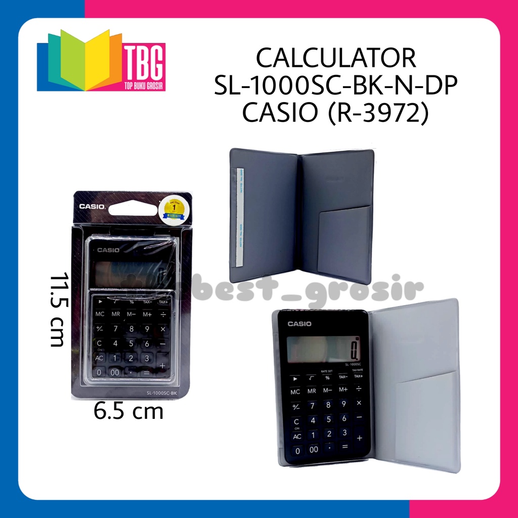 

1 PCS CALCULATOR SL-1000SC-BK-N-DP CASIO / KALKULATOR / ALAT HITUNG (R-3972)