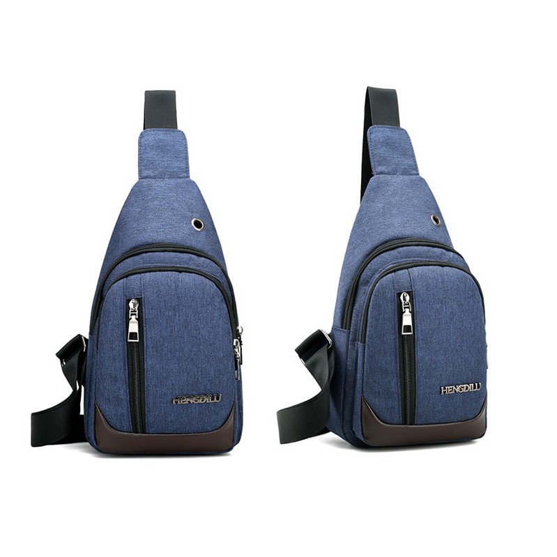 Tas Selempang WATERPROOF 501 Kanvas Men Sling Back Cowo Messanger Korea Fashion Shoulder Bag