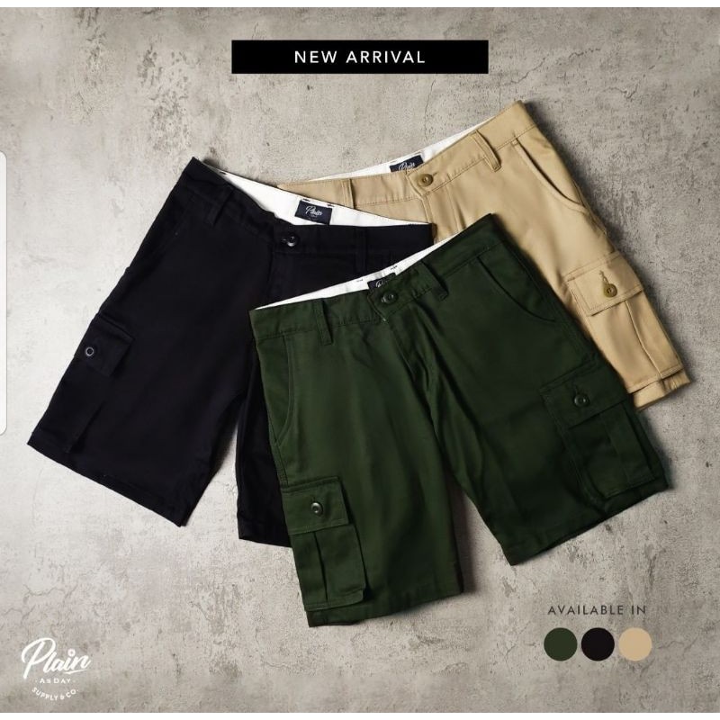 Relax Short Cargo Pants - Army Green