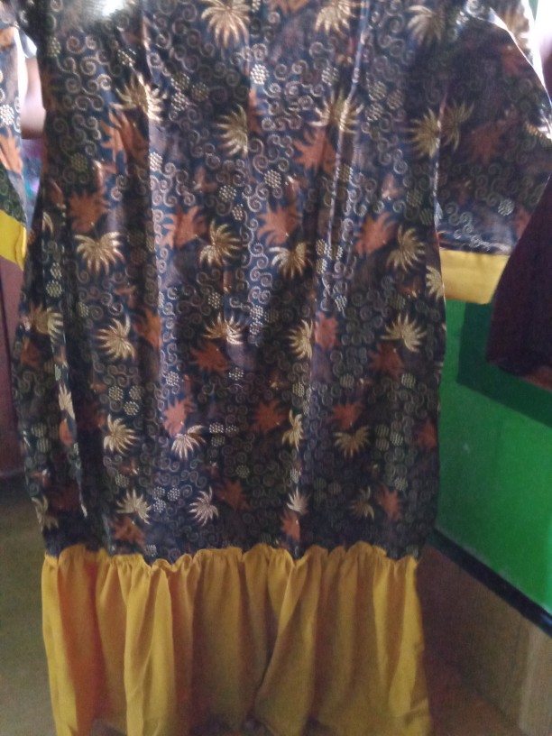 Gamis Meisya Rempel-gamis Batik Kombi Wolvice Tersedia Ukuran S,m,l,xl,xxl&xxxl Jumbo