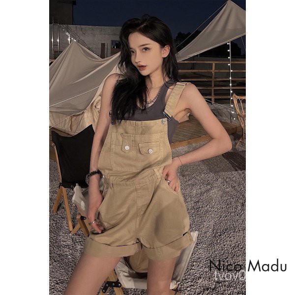 NICO##OVERALL JEANS CELANA/TALI PINGGANG WANITA/TALI BAHU JEANS WANITA PINGGANG TINGGI PELANGSING LONGGAR LEBAR KAKI PENDEK JUMPSUIT WORKWEAR LURUS