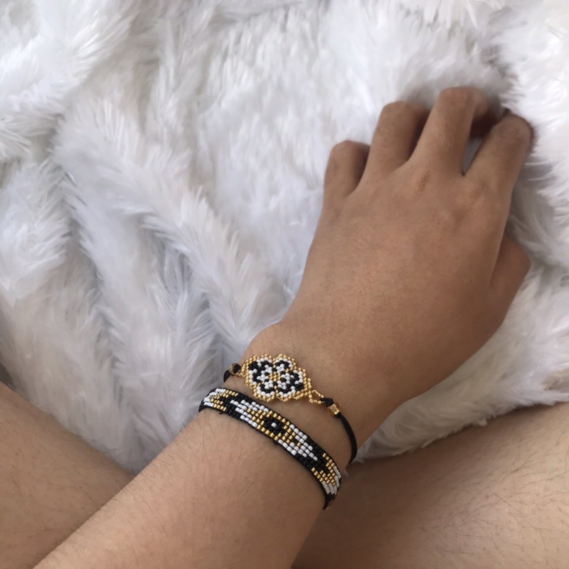 Beads Bracelet Bunga &amp; Diamon - Gelang Manik Bead Aesthetic