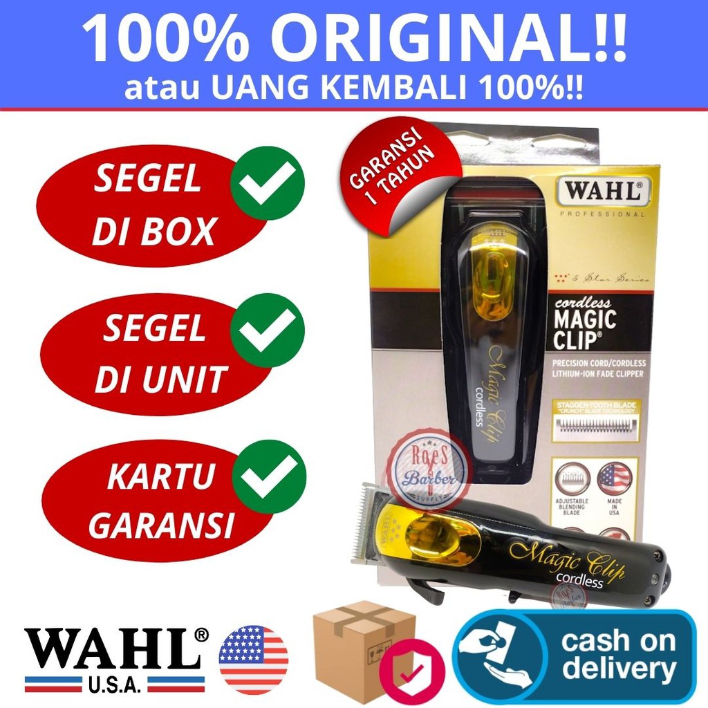 Alat Potong Rambut Limited Edition Wahl Magic Clip Clipper Cordless Black Gold ORIGINAL USA