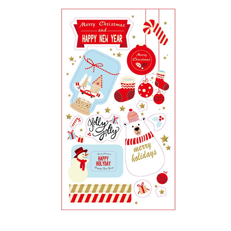 

STX5 stiker tempelan kado natal dekorasi sticker ucapan gift box diy food seal