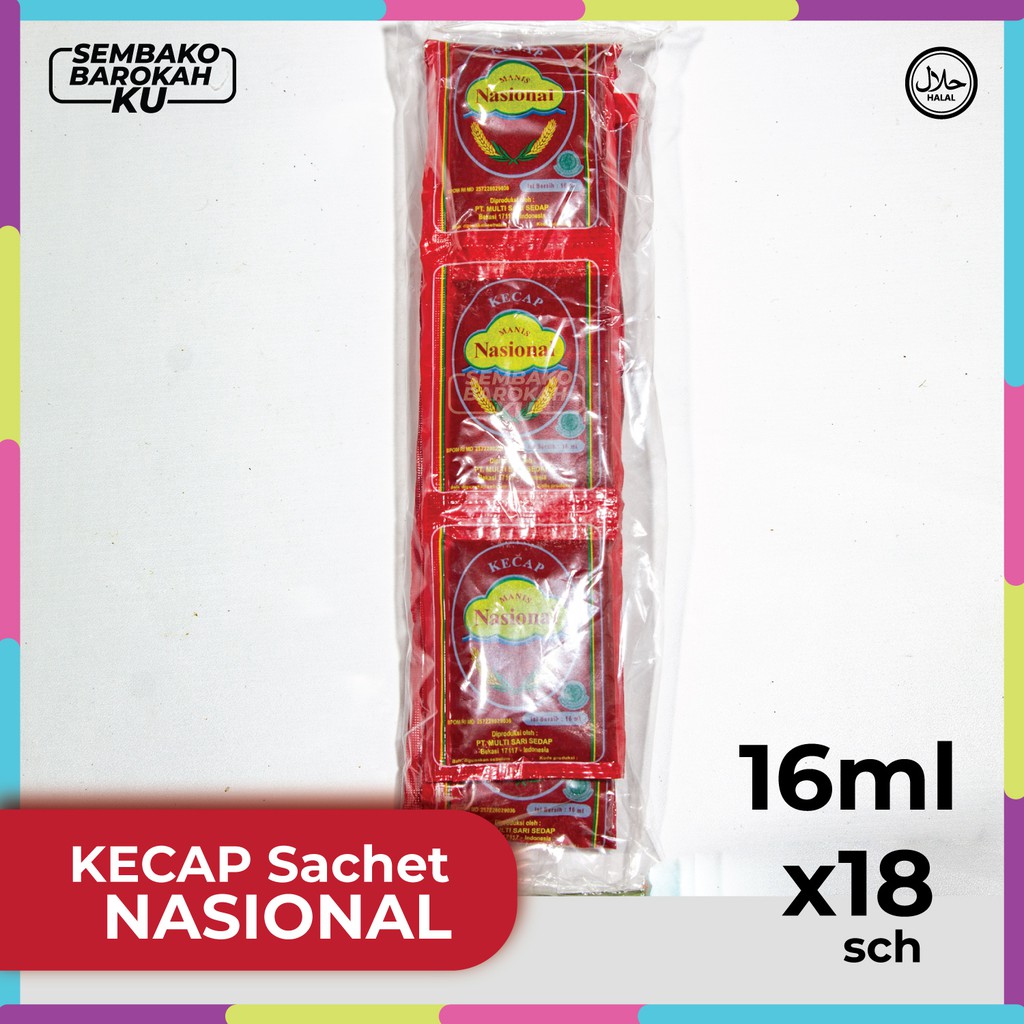 

Kecap Sachet Nasional @ 16 ml x18 saset / Per PACK