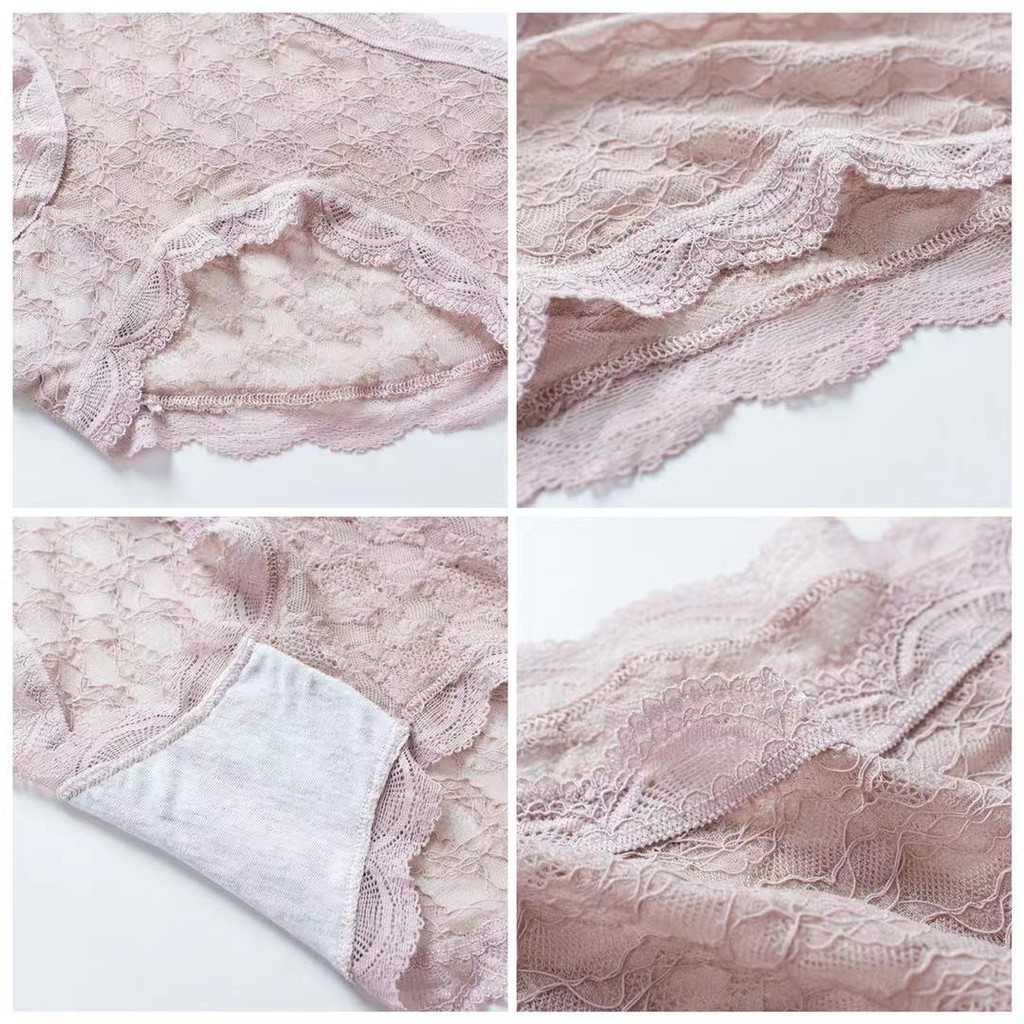 Celana Dalam Wanita Brief Middle Sexy Bahan Katun Aksen Renda / Pakaian Dalam Brief Aksen Renda