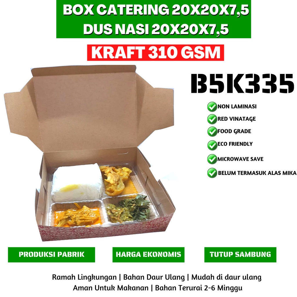 Box Nasi 20x20 Box Catering Dus Nasi 20x20 (B5K335-20X20X7.5 Cm)