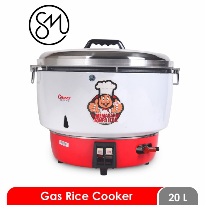 Gas Rice Cooker Cosmos CRJ-3020 G 20 L Liter Jumbo CRJ3020
