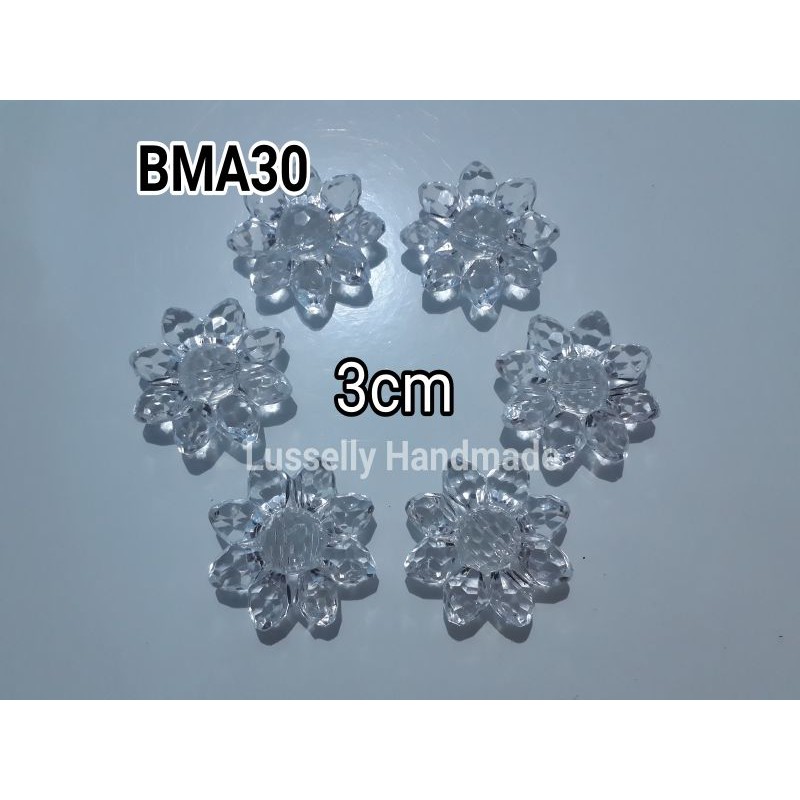 Mote Akrilik Bening Bunga Matahari Besar