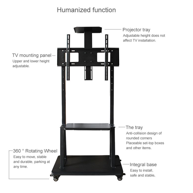 bracket tv stand roda dorong 70 65 60 55 50 49 43 40 inch/standing tv