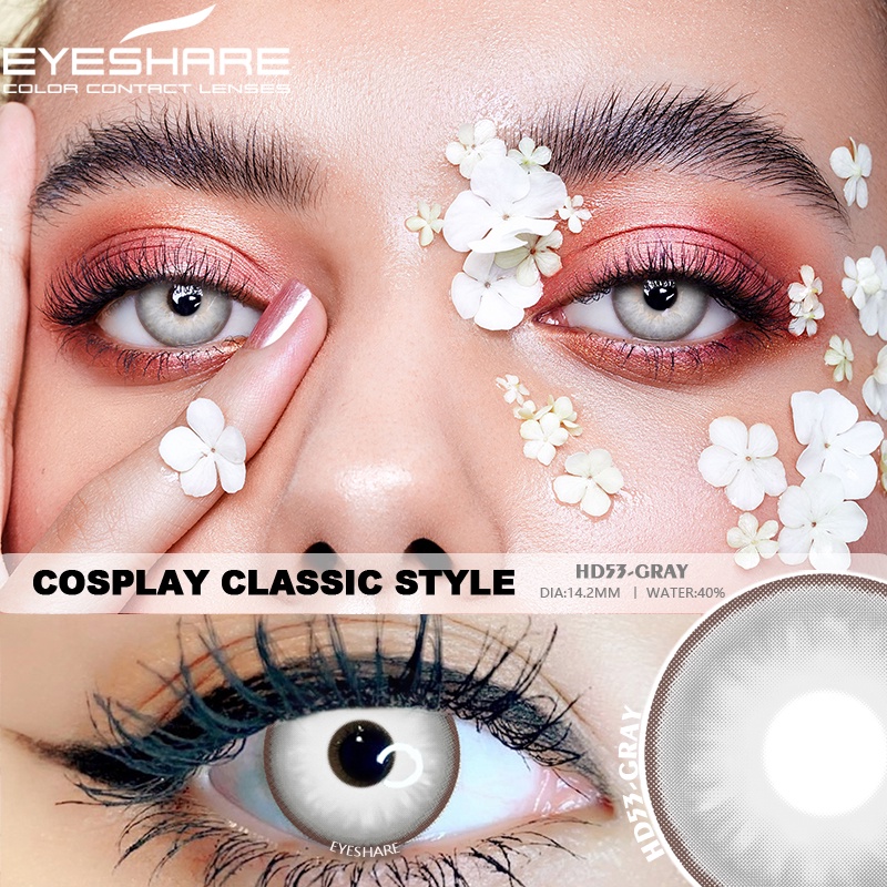 [✅COD] HD53 Softlens Kontak Lensa berwarna anime cosplay game halloween Costumes series softlens mata korea normal minus (0.00) CRAZY color free lenscase