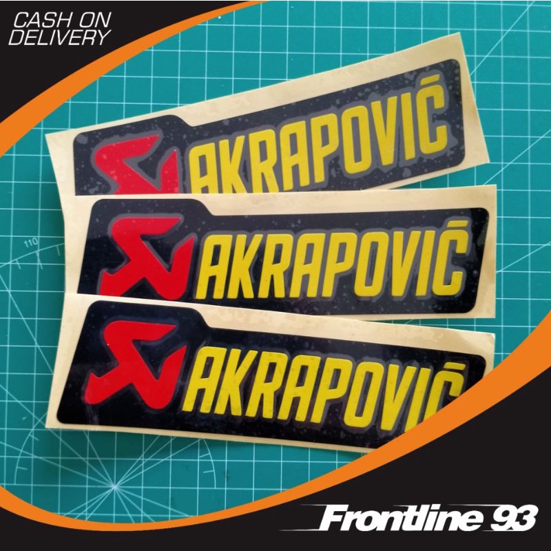 Cetak Sticker Cutting Logo Akrapovic Custom Stiker Cutting Racing Motor Mobil Helm