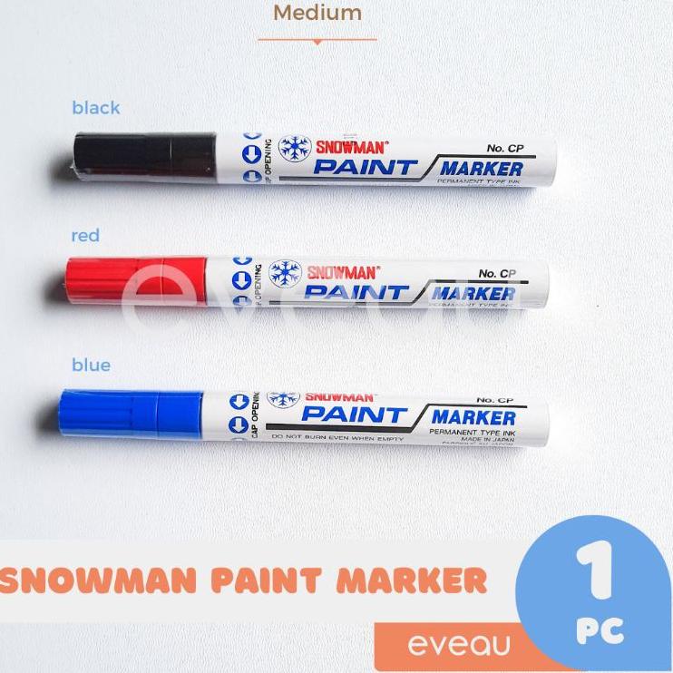 

(kkip -23) Spidol Snowman Paint Marker Gold Silver White Putih Permanen Extra Fine Medium Akrilik Plastik Kaca [on -118]