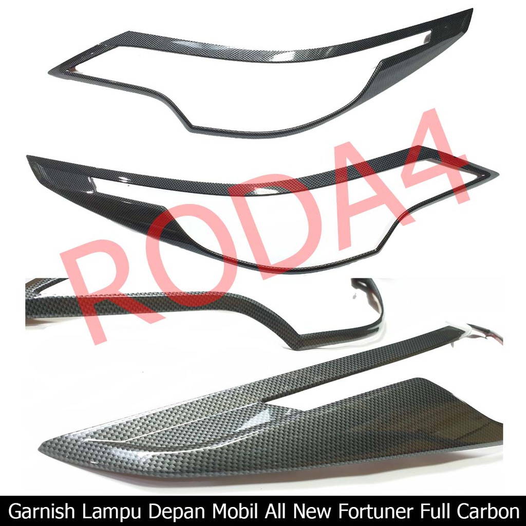 Garnish Lis Lampu Depan Mobil All New Fortuner Full CARBON