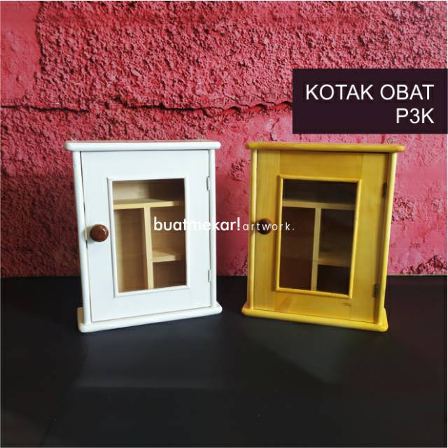 Kotak Obat P3K Kayu Pinus Minimalis Akrilik