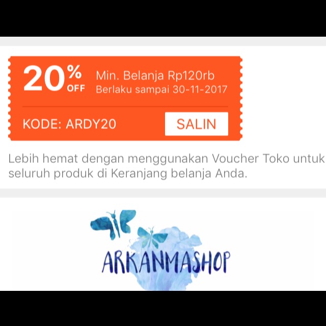 Voucher Diskon 20 Off Shopee Indonesia