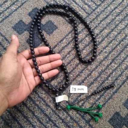 tasbih kokka bulat hitam rumbai ± 8 mm ( 8mm ) 99 butir ( kauka kaukah pukah pukaha kuka koka )