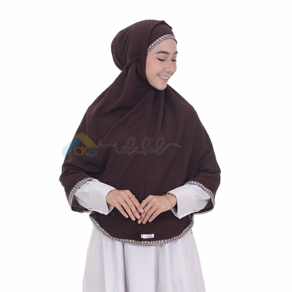  Ready Bergo Babat Alhikmah COKLAT  TUA  Kerudung  