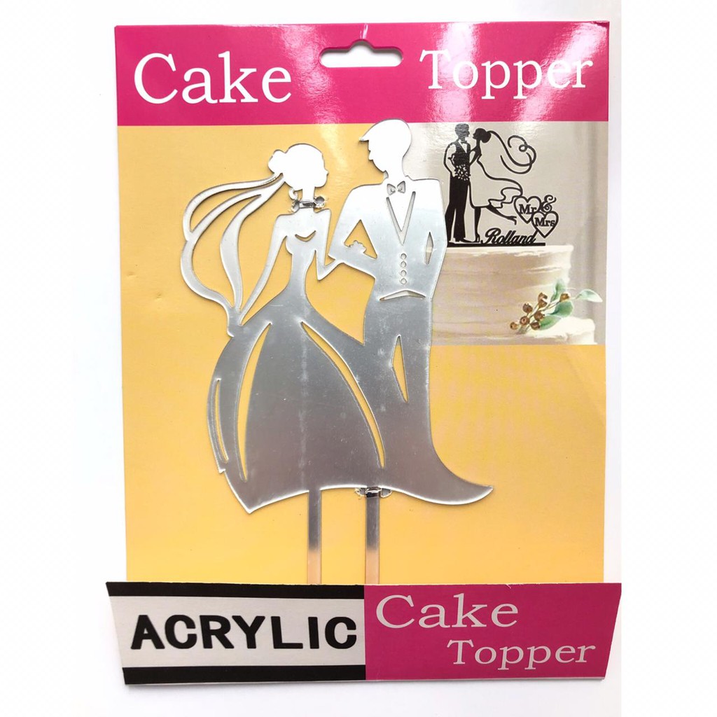 Topper Acrylic Wedding /Hiasan Kue /Cake Topper