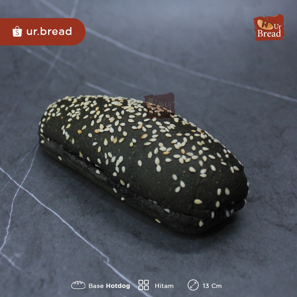 Roti Hotdog Hitam 13cm | Base Hotdog (Long Burger) 13cm Black